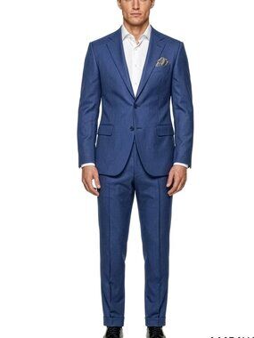 Olive Textured Knit Notch Lapel Cuffed Bottoms 2 Piece Men's Suit